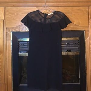 Black Dress 
Mesh Top 
Event/Occasion Dress 
Size: Us 11-12 youth (Girls)